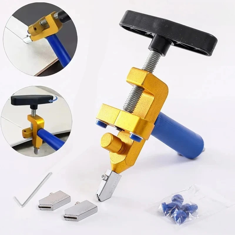 

With Knife Wheel Manual Tile Glass Cutting Machine Cutting Tool Kit Opener Breaker Hand Tools 2 in 1 Glass Ceramic Tile Cutter
