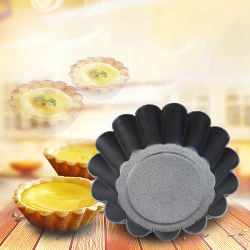 Egg Tart Molds, Nonstick Tart Pan Round Mini Muffin Tin Muffin Cake Mould Chrysanthemum shaped cake mold