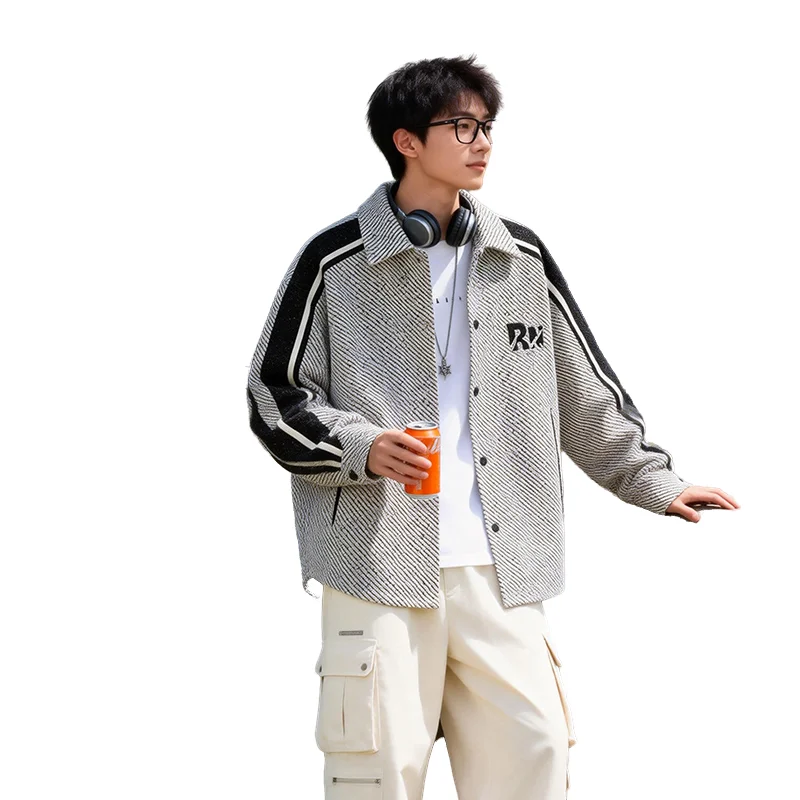 Men's Fashion Student Jacket Spring Autumn Trendy New Arrival Loose Fit Casual Coat Youthful Versatile Wear for Teens Students