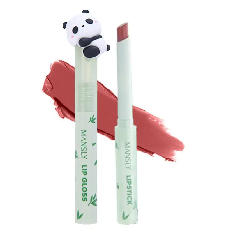 Panda Kristall gefroren Lippenstift Gelee Lippen glasur plump ing Lippen balsam feuchtigkeit spendenden Lip gloss Panda Spiegel glänzend getönten Gelee Lippenstift