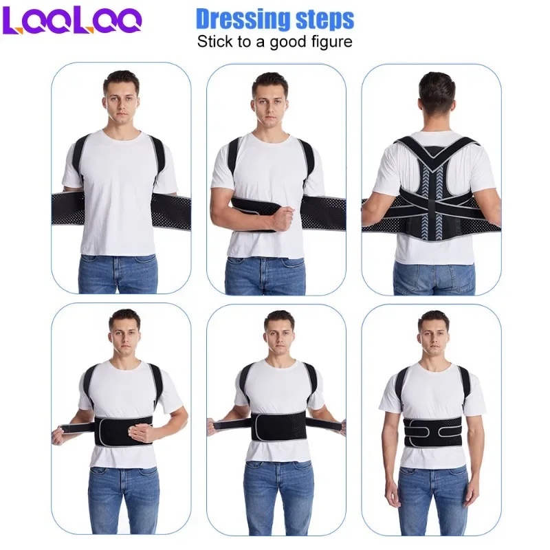 1Pcs Back Brace Posture Corrector for Women and Men, Back Braces for Upper and Lower Back Pain Relief, Adjustable and Fully