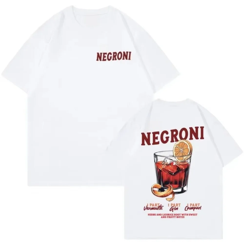 

Neutral Fun Cocktail Theme T-Shirt Men's Summer Pop Art Vintage Fashion Versatile Multi-Color Options T