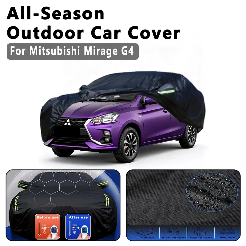 

Outdoor Car Cover Waterproof Dustproof UV Sun Protection, Full Car Protector Exterior Parts For Mitsubishi Mirage A00 A05 A10