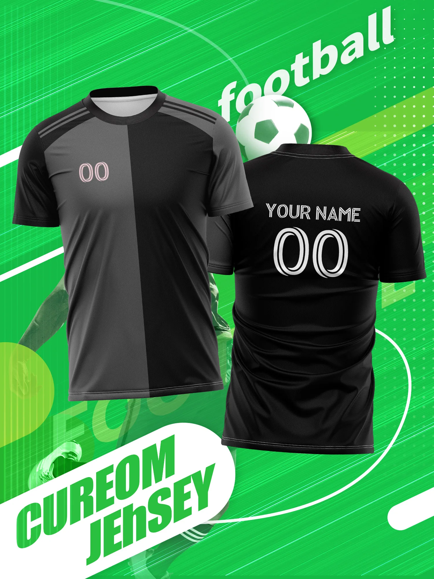 Custom Photo Name Number Soccer Jersey Community Match Block Event Team Uniform