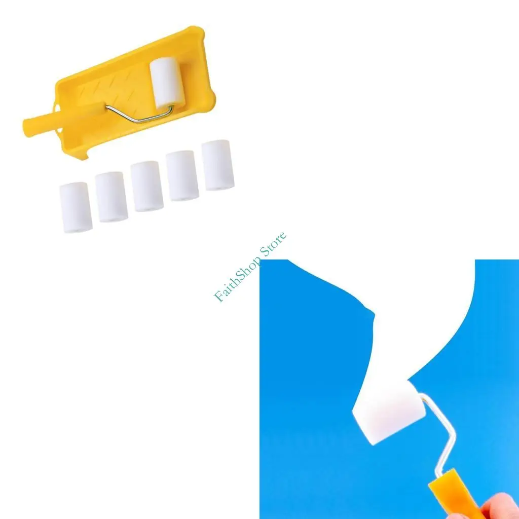 

124e 8pcs Mini Paint Rollers 2 -дюймовые малые поверхности набор кистей для детализации проектов