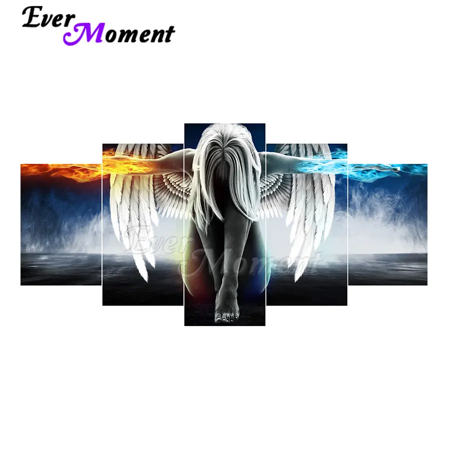 Ever Moment Diamond Painting Modern Mosaic Multi-picture Girl Wing Paint By Diamond Wall Art Deciration Handmade Kit 1M001