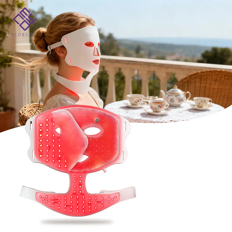 

Red Light Therapy Ice Mask Silicone 415nm 630nm 850nm Infrared Red Light Therapy Beauty Mask Salon Equipment