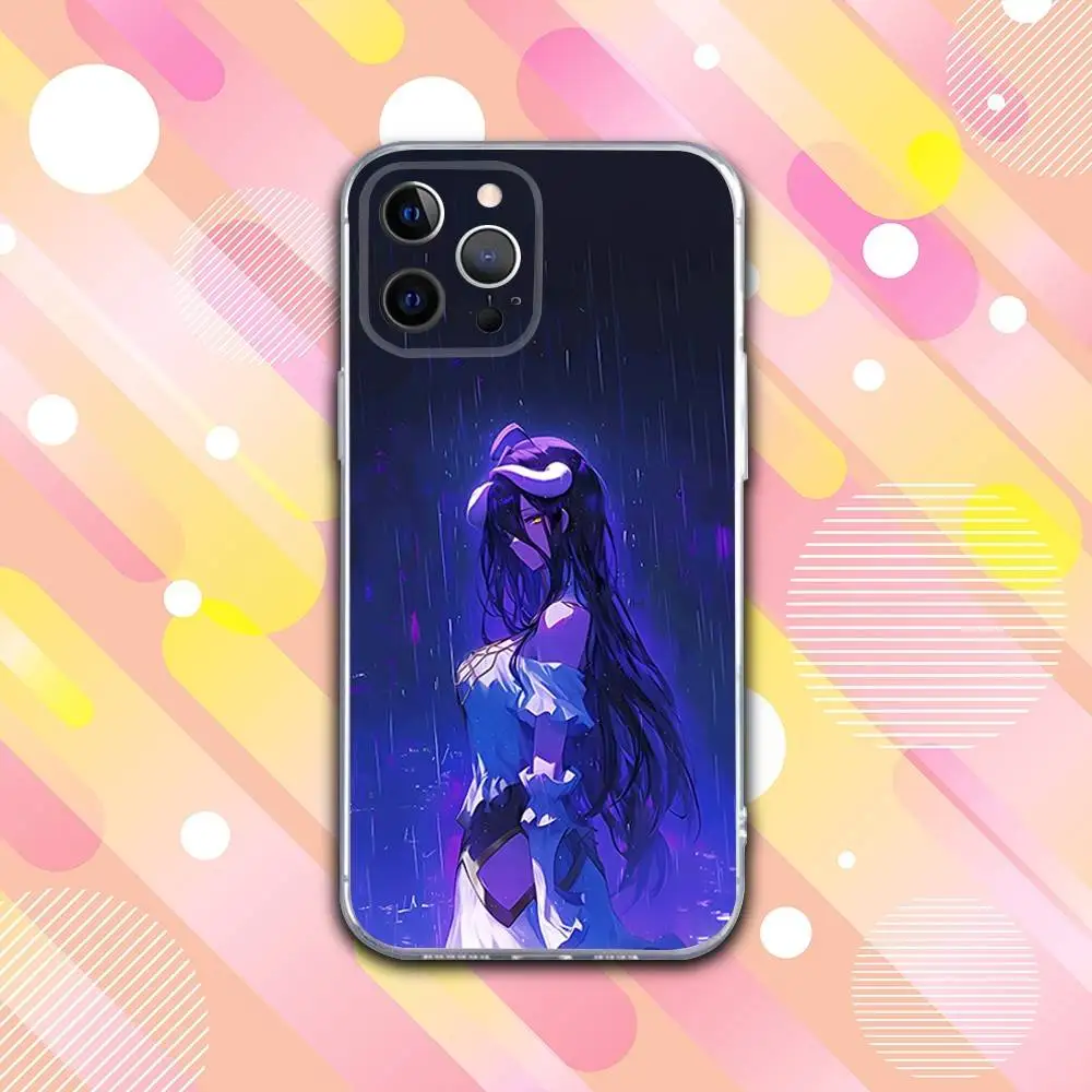 Funda de teléfono O-Overlord Anime A-Albedo para iPhone 17,16,15,14,13,12,11 Pro,Max,Plus,X,XS,XR,SE4,E Mini funda suave transparente