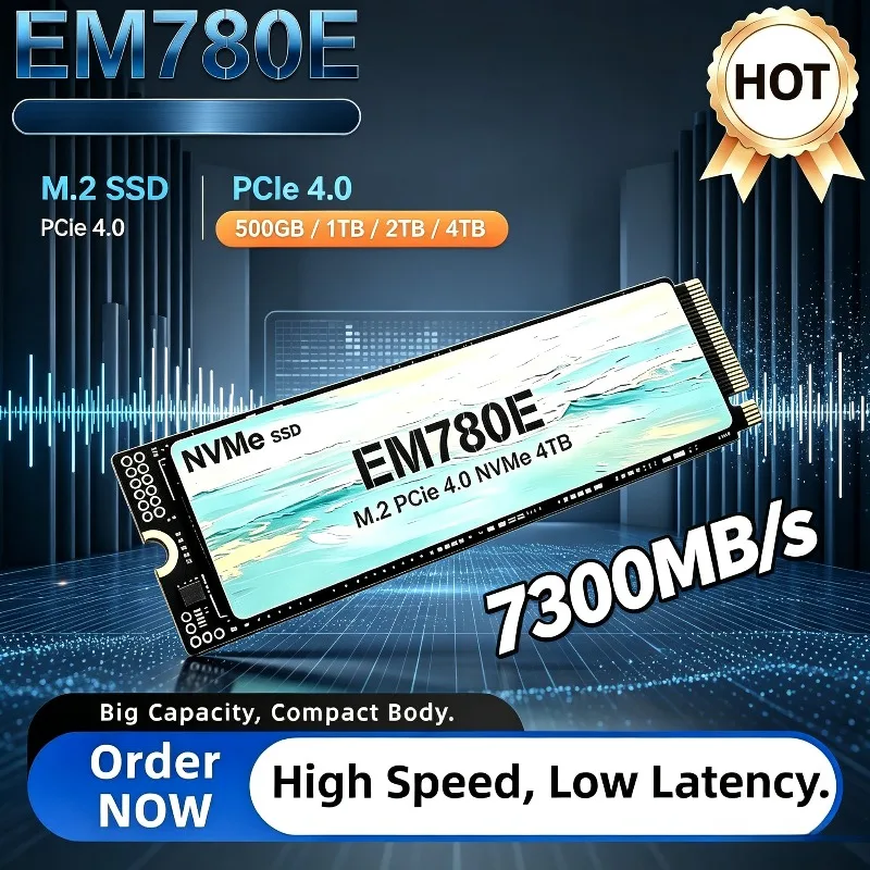 NEW EM780E M.2 SSD Hard Disk 1TB/2TB/500GB, Fast 7300MB/s NVMe M2 PCIe 4.0 Internal Solid State Drive for PC, Desktop & Laptop.