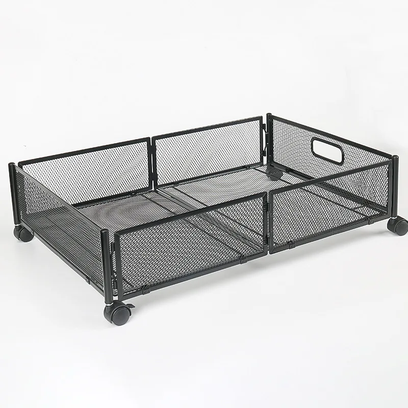 Pull-out Bed Bottom Storage Rack Space-Saving Foldable Iron Storage Box With Wheels Under The Sofa Bed Storages Drawer