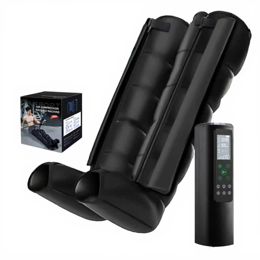 Wireless Sequential Compression Therapy System 6 Chamber Leg Recovery Boots Air Compression Massager 12 Modes 60-270mmHg 3200mAh