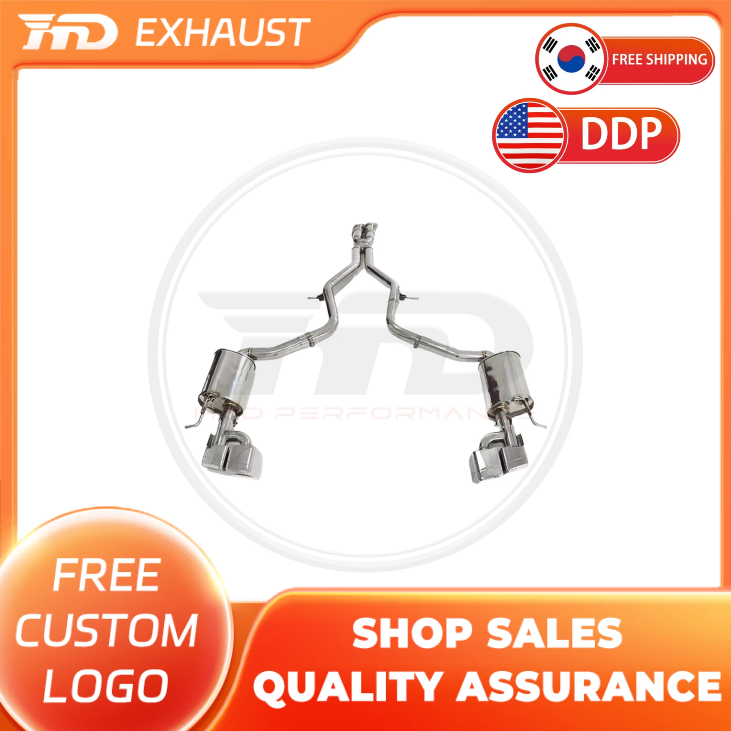 

HMD Hot sale Stainless Steel Exhaust System Performance Catback Exhaust for Mercedes Benz AMG E63 W211 Muffler Without Valve