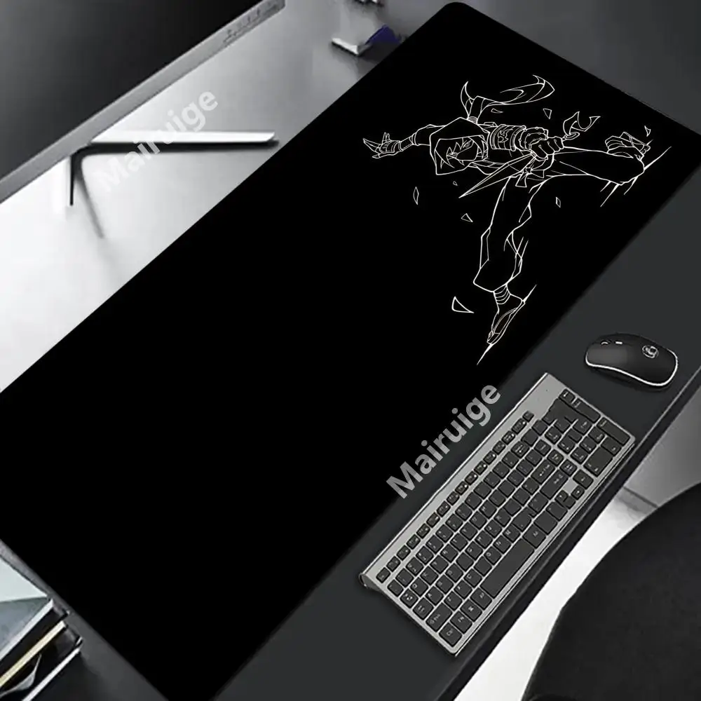 

Samurai Warrior Mouse Pad Gamer Computer Accessories Keyboard Table Mat Black Mousepad Company Gaming Laptop Desk Accessory Pc