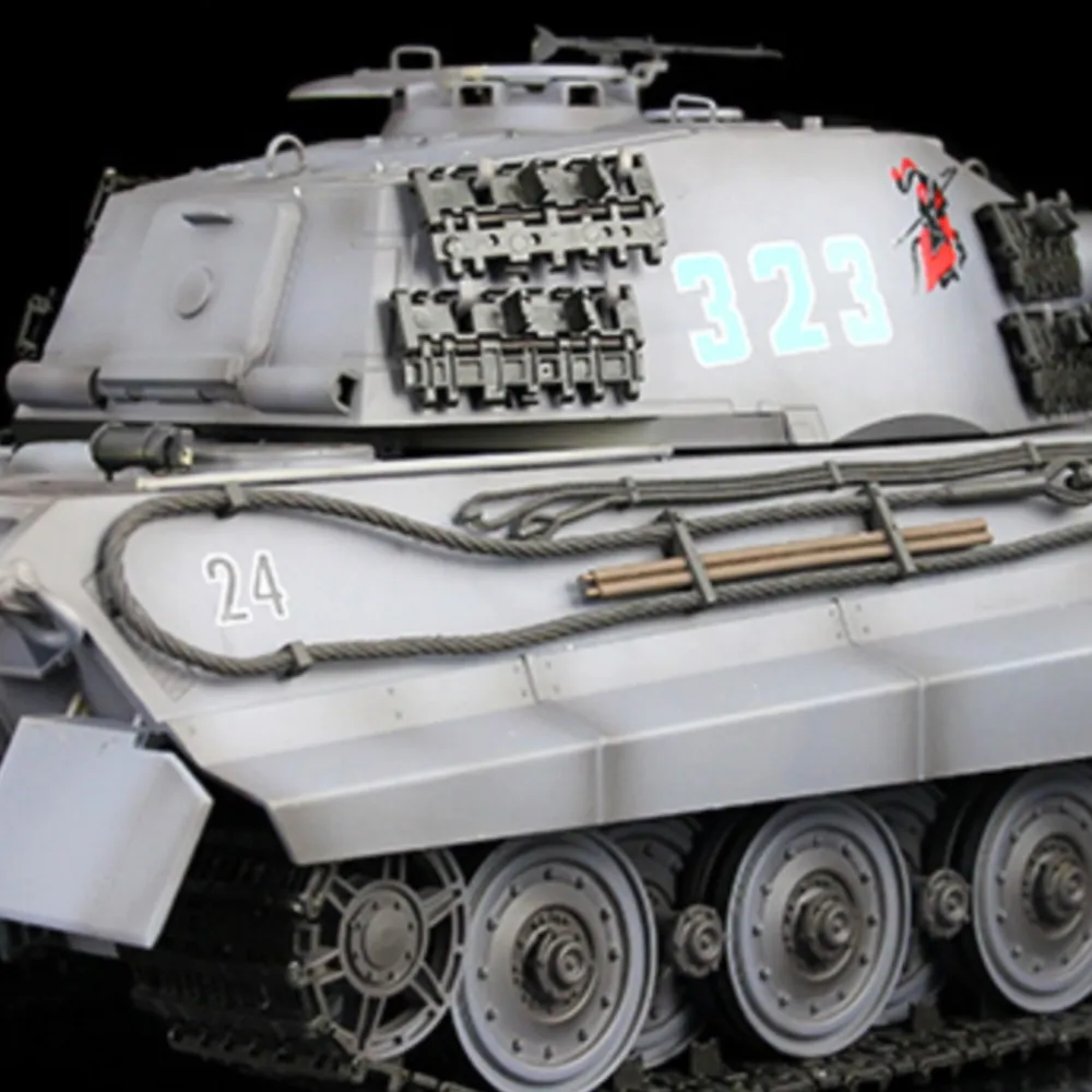 1/16 7.0 2.4G Henglong King Tiger دبابة مع جهاز للتحكم عن بُعد FPV 3888A 360 برج برميل نكص تأثير الدخان لعبة الكبار المدرعة TH17536-SMT7 #1
