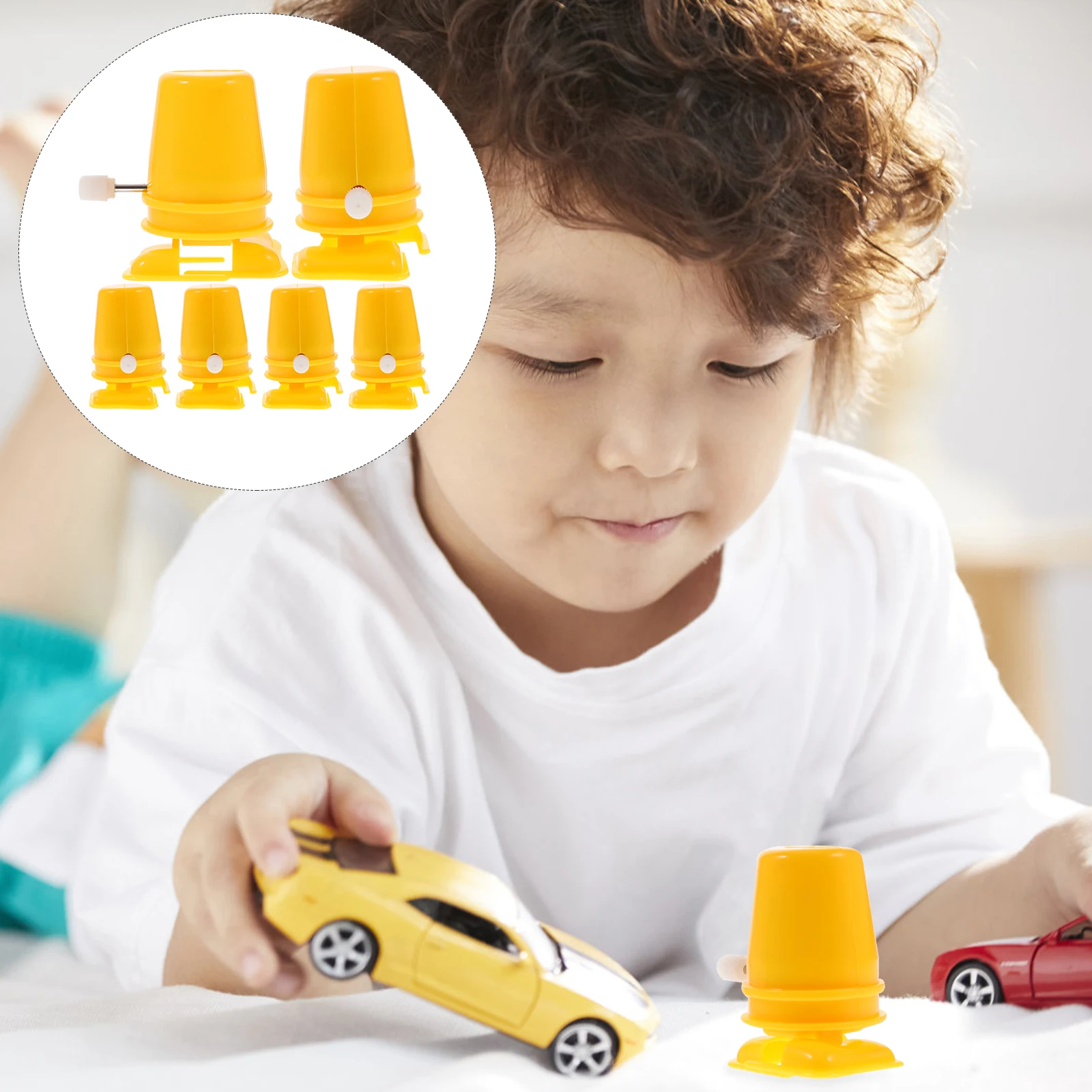 6Pcs Plastic Winding Movement Compact Clockwork Mechanism for DIY Clay Plaything Accessory Repair Fitting Plastic Movement