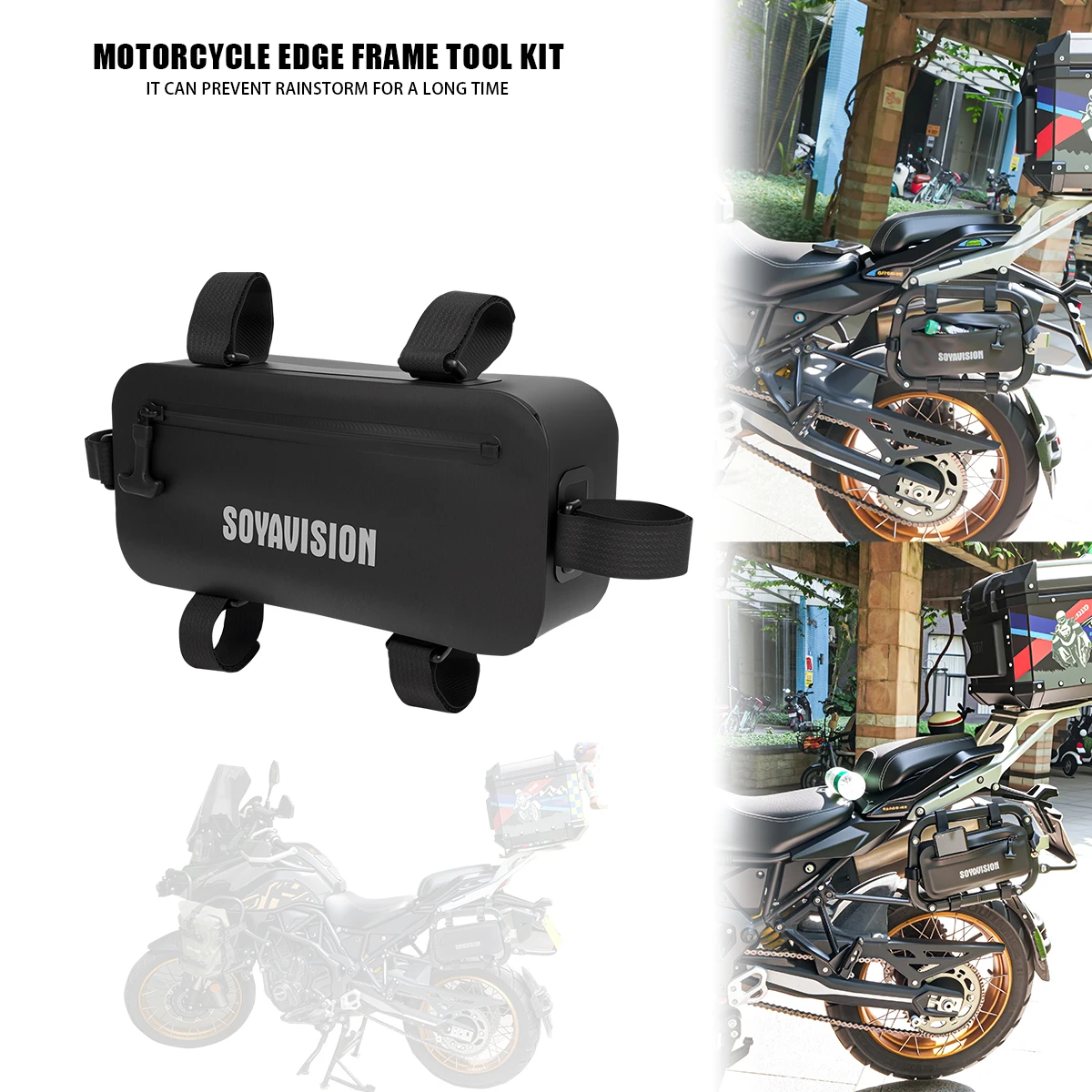 Motorcycle Side Tool Bag Fully Waterproof Hanging Bag 2.5L Motorcycle Side Tool Bag Motorcycle Accessories for BMW Yamaha Honda