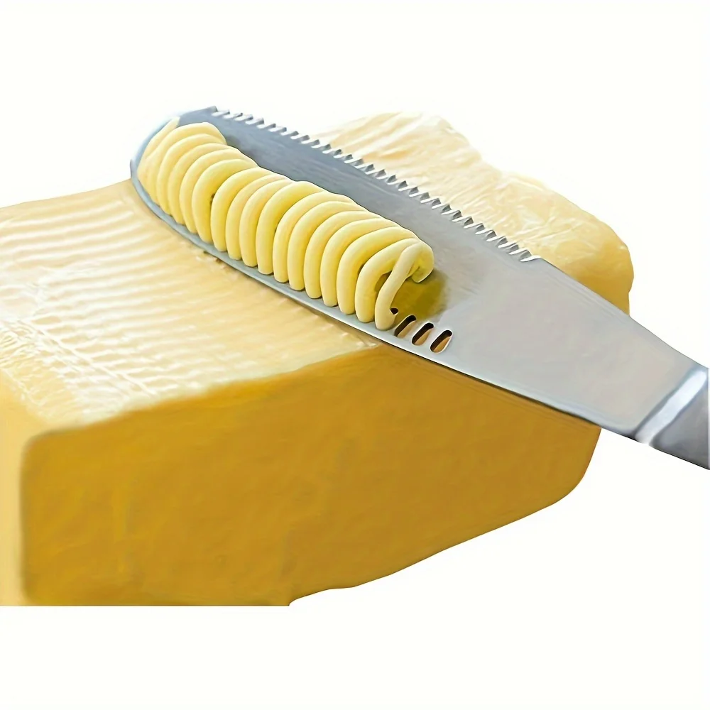 

Stainless steel butter spreader - A metal butter knife that can also be used as a reusable cheese spreader.