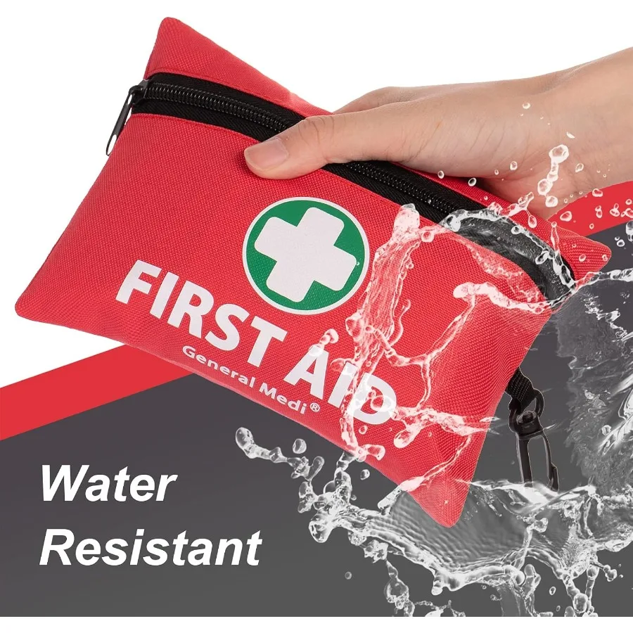 Mini kit di pronto soccorso General Medi Kit di pronto soccorso piccolo da 110 pezzi con coperta di emergenza e forbici per viaggi in ufficio a casa V