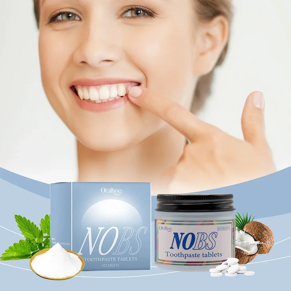 

NOBS Toothpaste Tablets - Nano Hydroxyapatite, Teeth Whitening Fresh Remove Smoke Stains