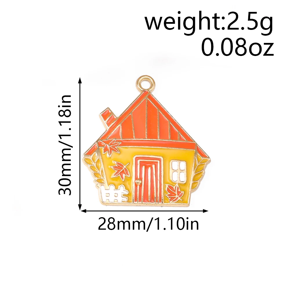 Leslie 10pcs Cute Thanks-giving Day Pendants Enamel Corn Wheat Scarecrow Maple Turkey Charms for Necklace Earrings Findings