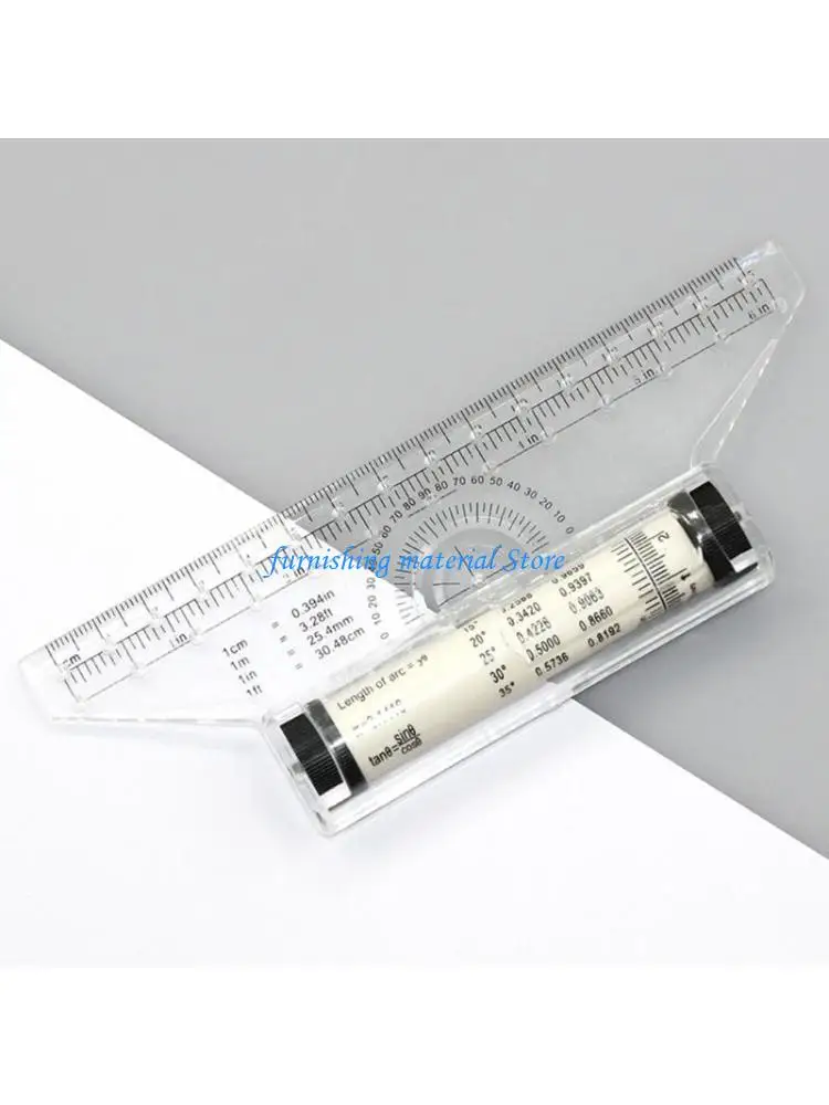 

Y5GD 15cm Drafting Tool Balance Scale Measuring Rolling Ruler Parallel Ruler Multifunctional Ruler for School Office