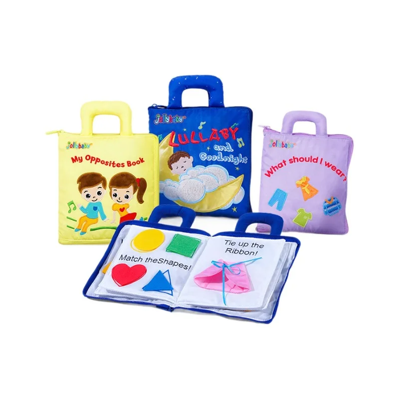 Libro de tela silencioso para bebé, libro de actividades educativo masticable y resistente a desgarros para Aprendizaje Temprano, juguete de educación temprana de 0 a 3 años