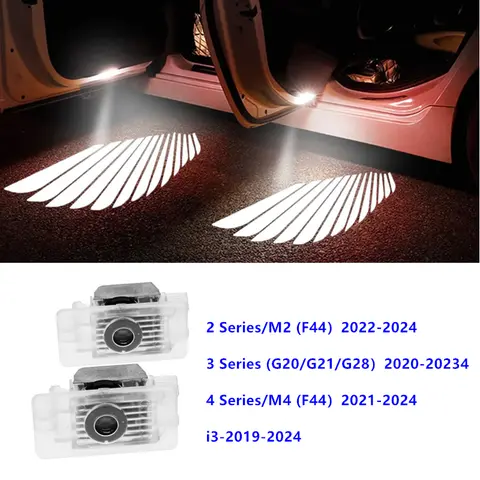 자동차 LED 문짝 로고 라이트 레이저 프로젝터, BMW G02 G07 G20 G21 G22 G29 F40 Z4 M4 M 3 시리즈 자동차 액세서리, 2 개