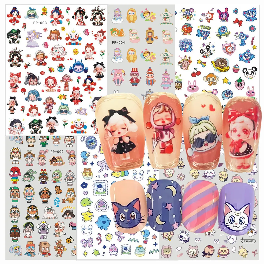 

PP-003 Pop Anime Mart 3D Nail Art Sticker Stamp Decal Nail Slider for DIY