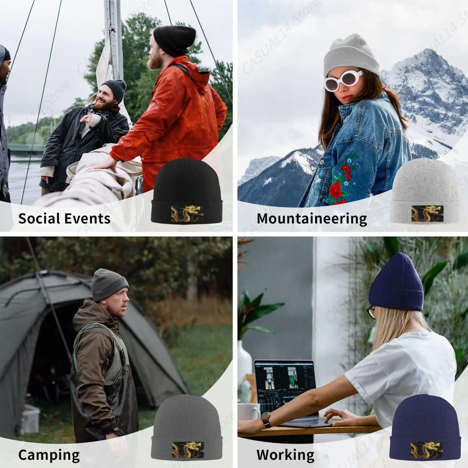 Beanie For Women Men Winter Beanies Pineapple Fruit Knit Hat Warm Fashion Knitted Hats Black image 5