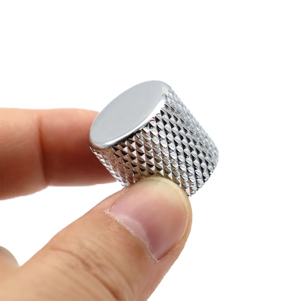 4Pcs Metal Flat Top Knurled Guitar Knobs for  SG Electric Guitar Bass - Set of 4 CR