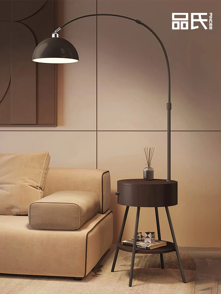 k3 Rechargeable Light Luxury Bedroom Storage Side Table Bedside Table Integrated Floor Table Lamp