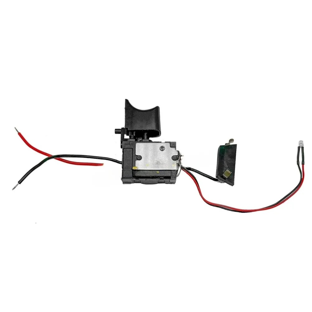 12V Lithium Ion Drill Switch Replacement Part With LED Light For Power Tool Electric Drills Black Plastic Trigger Tool Accessory