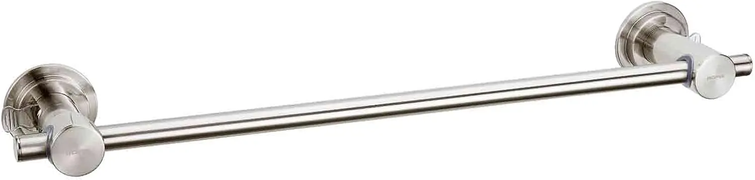 

24" Suction Cup Towel Bar - No Drill, for Smooth Surfaces, Brushed Nickel