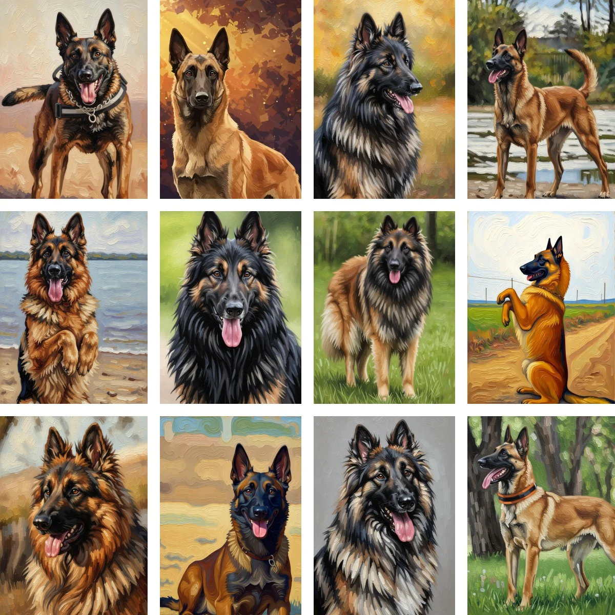 Diamond Painting Hanging Cross Stitch Mosaic Embroidery Belgian Malinois Dog Wall Decor 5D DIY New Big Size Animal Lover Gift