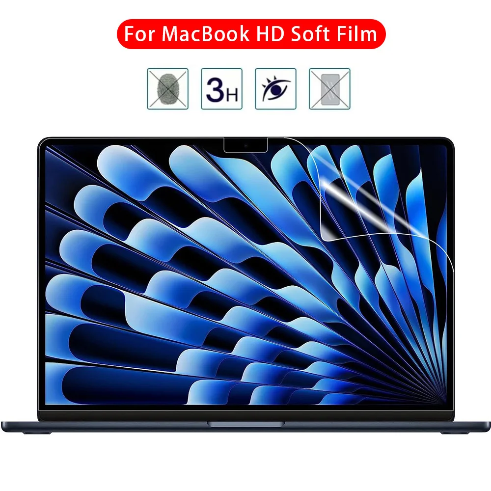 Nova Película Protetora de Tela Macia para MacBook Air 13.6 M4 M5 A3449 A3240 A3113 A2681 13.3 A2179 A2337 A1932 A1369 A1466 Pro 13