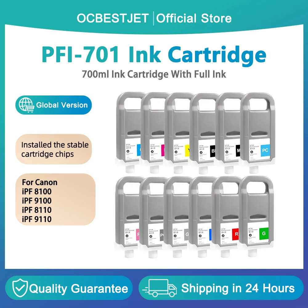 

PFI-701 700ml Compatible Ink Cartridge With Pigment Ink For Canon IPF-6400 IPF-8100 IPF-9100 IPF-8110 IPF-9110 Printer