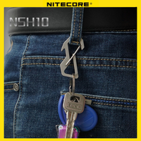 NITECORE NSH10 KeyChain Multiuse Titanium Snap Hook Anti-corrosion Ultra Lightweight Hanging Tool 45 degress Elastic Spring Gate