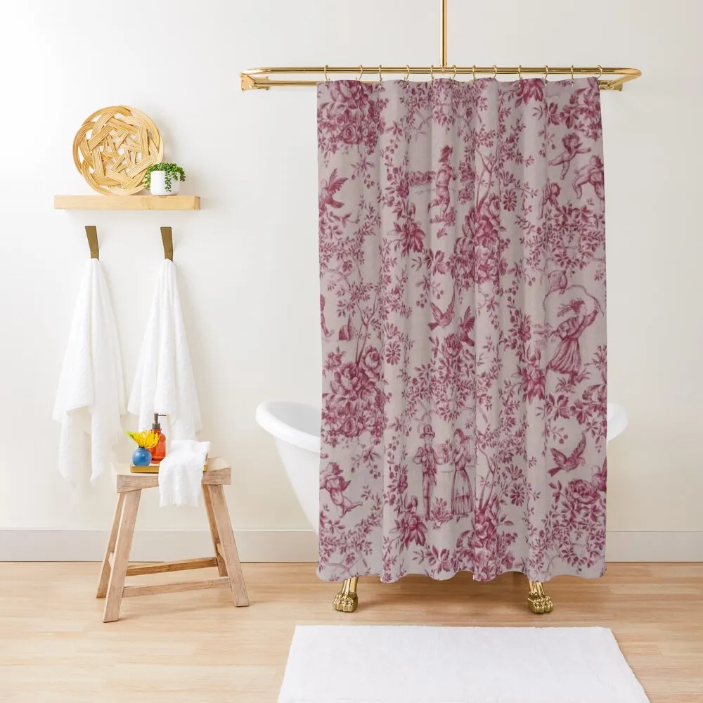 

Toile de Jouy - red Shower Curtain Bathroom Accessory Bathroom Shower Set Modern Accessory Bathrooms Window Curtain