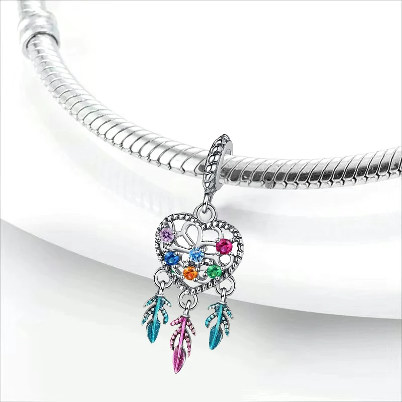 جديد 925 فضة زاك ريشة سحر of ley 925 سلسلة مطرز صالح الأصلي سوار إكسسوارات DIY بها بنفسك السيدات مجوهرات #2