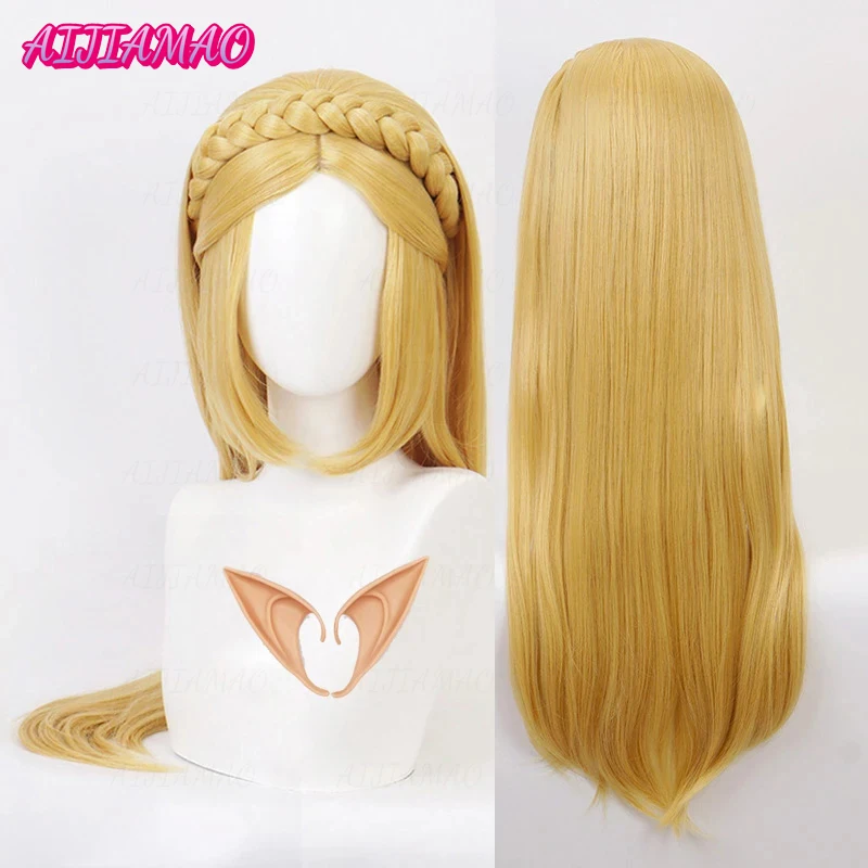 

Princess Zelda: Cosplay Wig Long Golden Blonde Braided Heat Resistant Synthetic Hair Wigs + Wig Cap + Ears