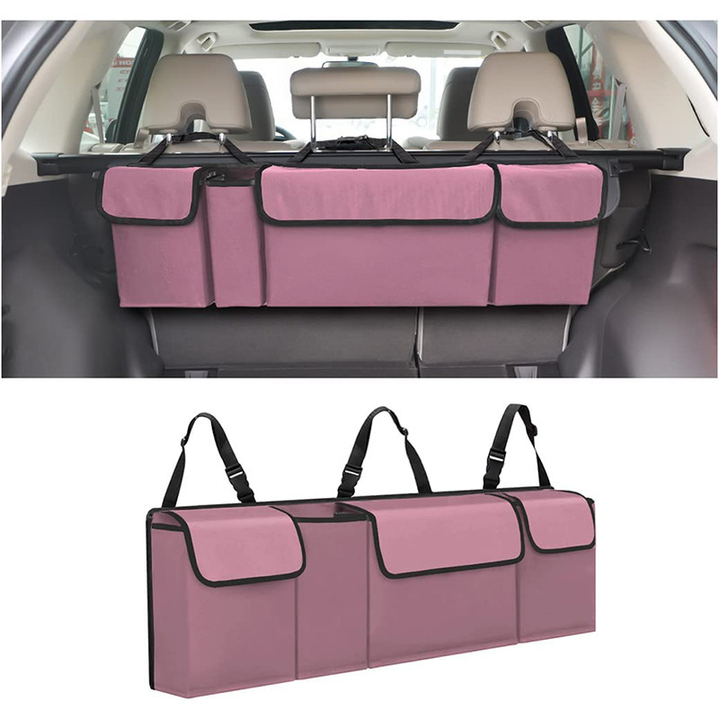  Versatile Oxford Cloth Car Trunk Storage Bag Rear Seat Back Hanging Vehicle Organizer Box for Automobile Interior 