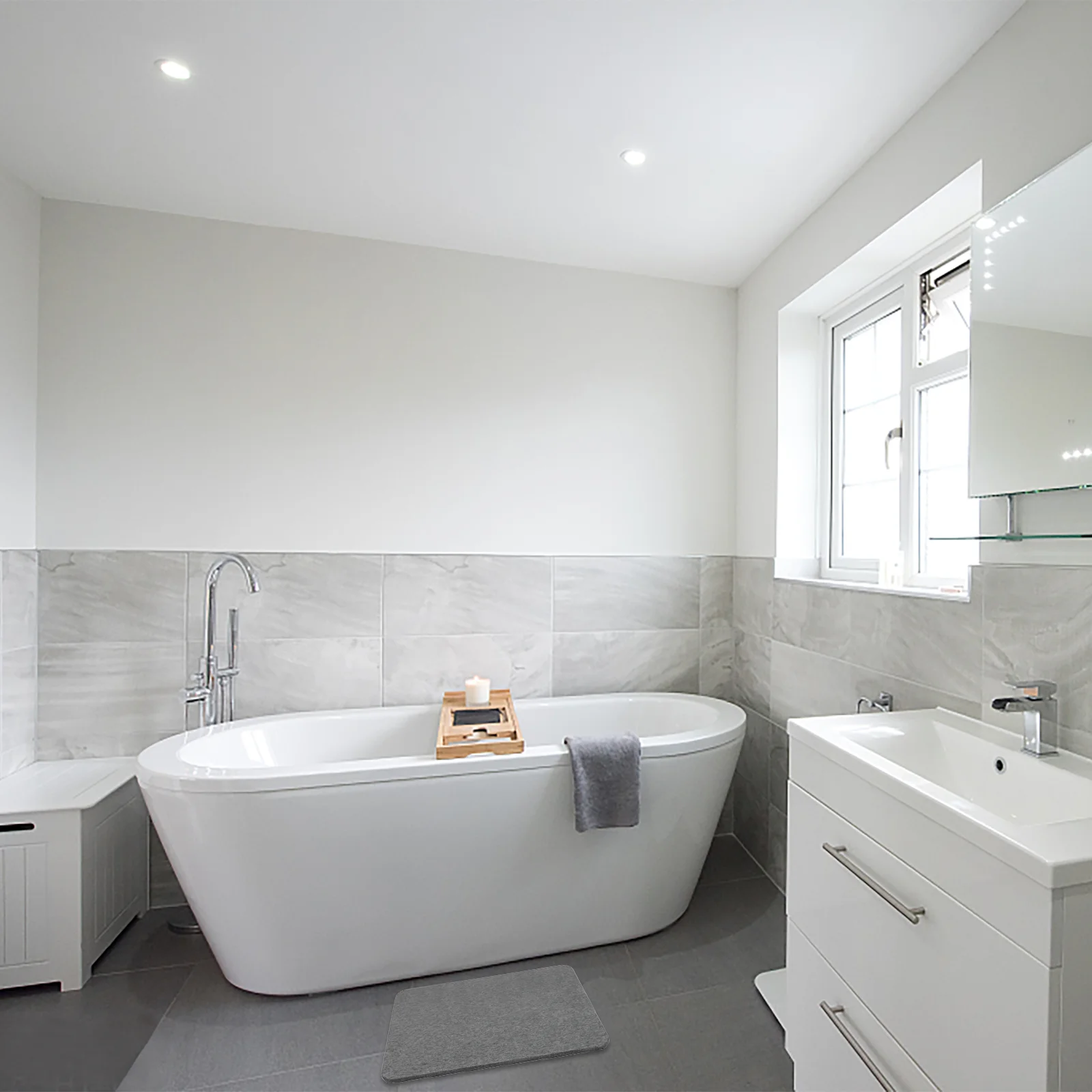 

Diatomaceous Earth Bathroom Floor Mat Anti Skid Soft Comfort Quartz Absorption Safe Kids Elderly Non Slip Bathtub Home