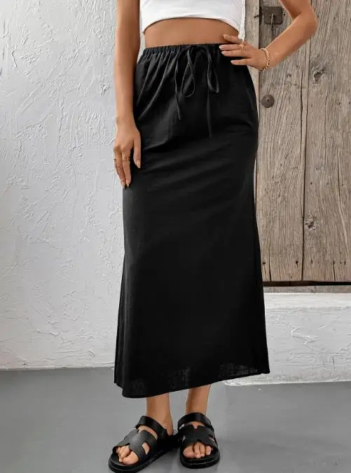 

Women's Casual Solid Color Basic Versatile Skirt