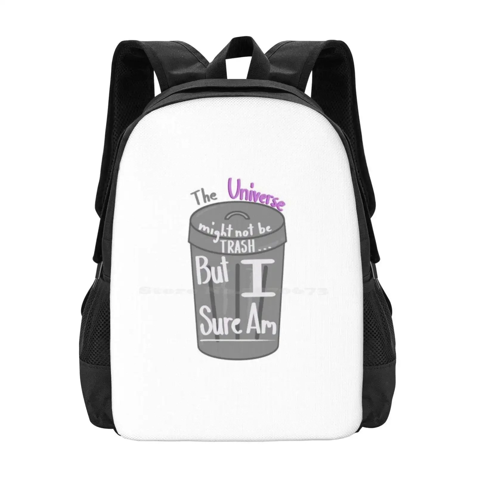 

Trash Can Teen College Student Backpack Pattern Design Bags Sad Funny Howdyhowdyyall1 Yikes Im Trash