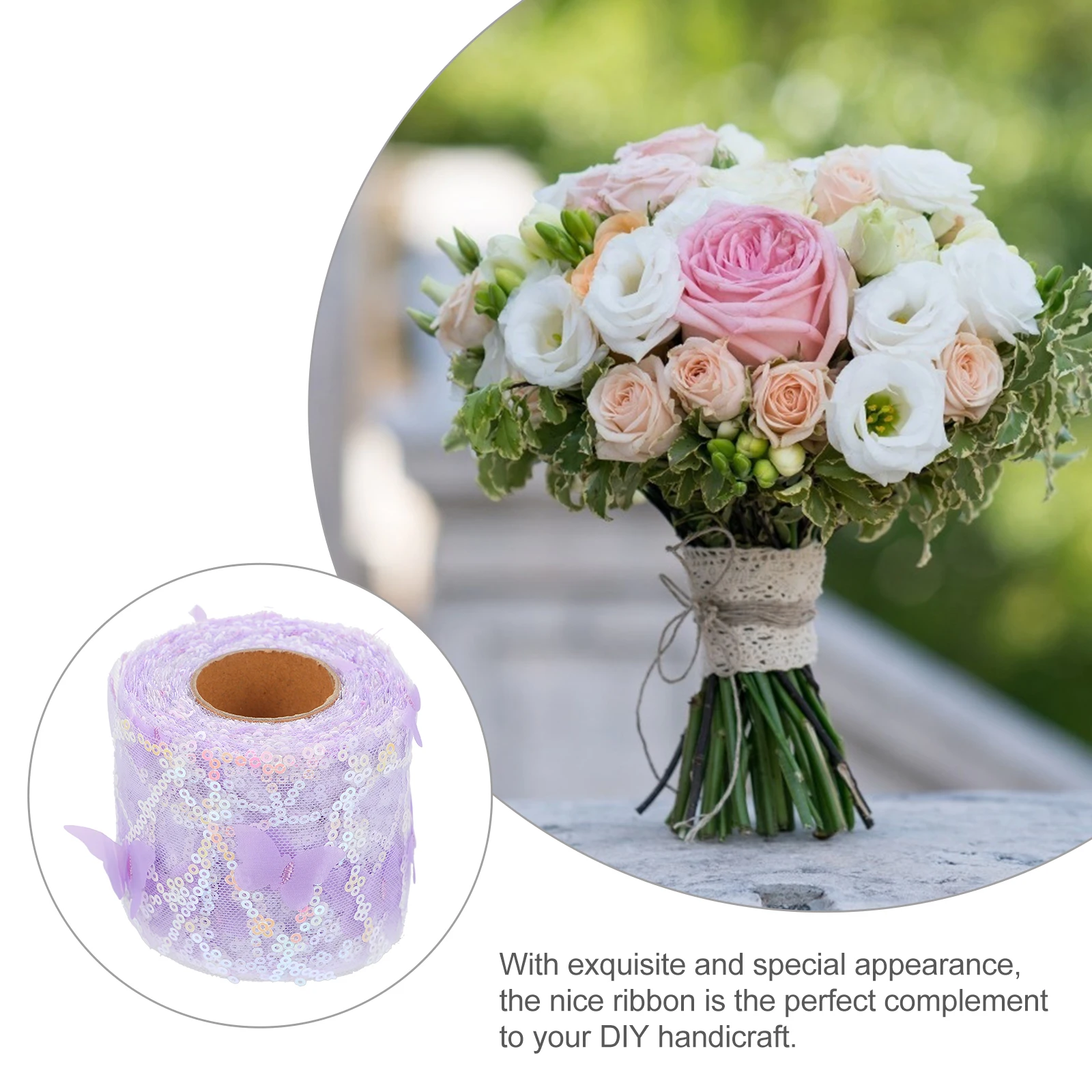 

Tulle Ribbon Embroidered Sequins Hair Accessories Shoes Making Decoration Polyester Lace Trim Sewing Craft Ribbon Practical