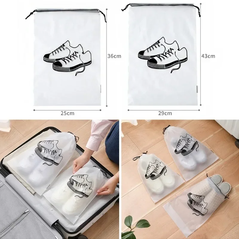 3 יחידות שקיות אחסון לנעליים עם רצועת מושבה, שקיות אבק לנעליים עם כיסוי נגד אבק לנעליים, שקיות לנעליים לנסיעות עם רצועת מושבה