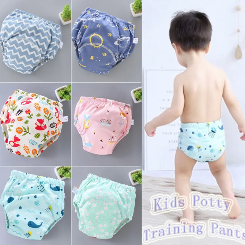 

4pc/Lot Baby Reusable Diapers Potty Training Pants Children Ecological Cloth Diaper Washable Toilet Toddler Nappy