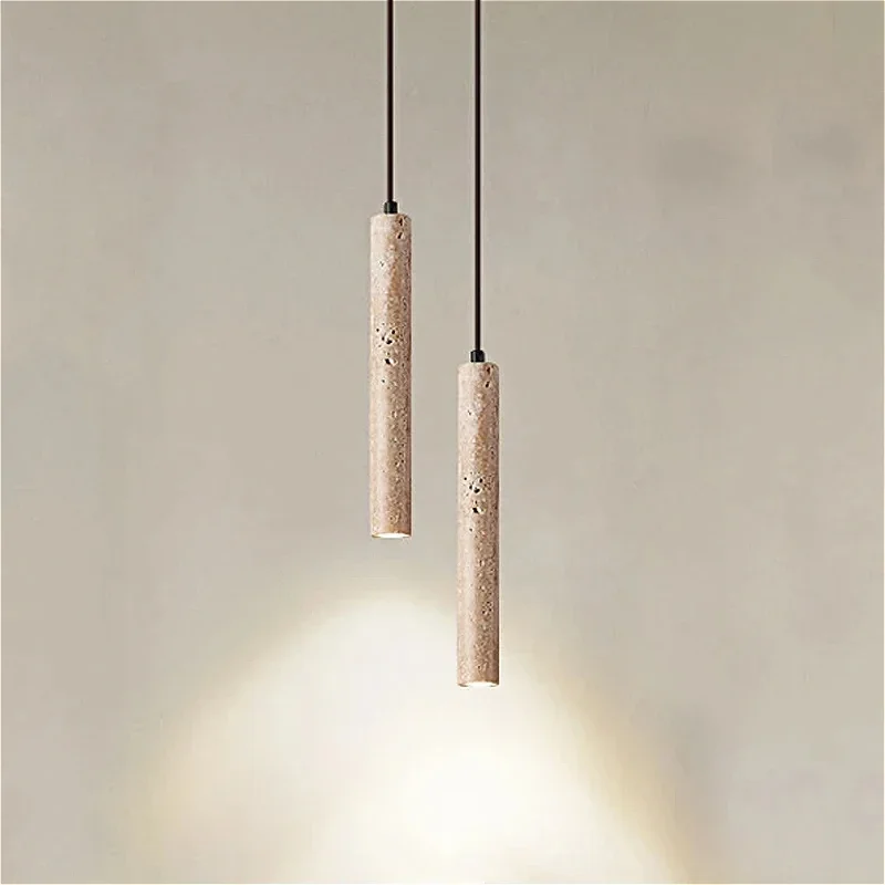 Led Pendant Lamp Long Tube Wood Ceiling Lamp Japanese Style Quiet Wind Bedroom Bedside Chandelier Retro Modern G9 Replaceable