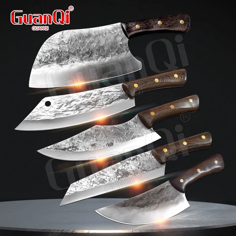 

Handmade Chef Knife Forged High Carbon Clad Steel Chinese Cleaver Professional Kitchen Meat Vegetables Slicing Chopping Cooking