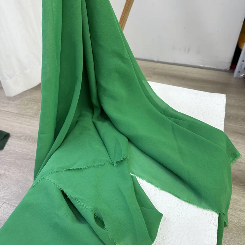 Olivgrüner Chiffon Stoff Braut Hochzeits feier Dekoration Georgette handgemachte DIY Kulissen Vorhang Kleid Rock Stoff Material